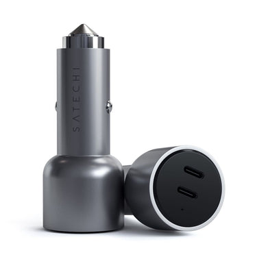 satechi 40w dual usb-c pd car charger (space grey)